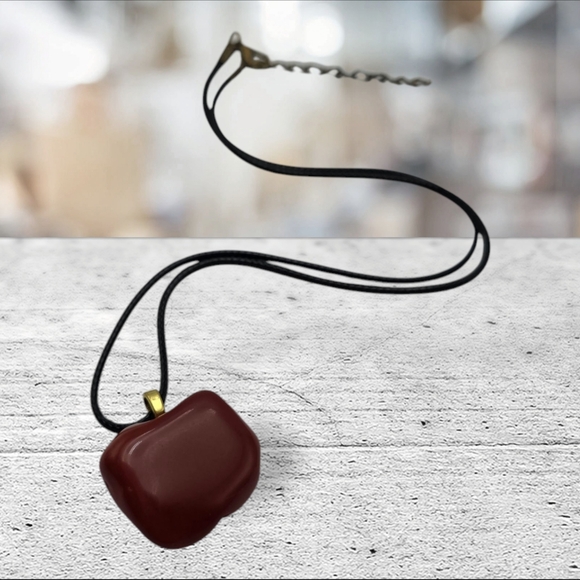 Handmade Jewelry - Handmade Red Jasper Stone Pendant Necklace with Black Cord